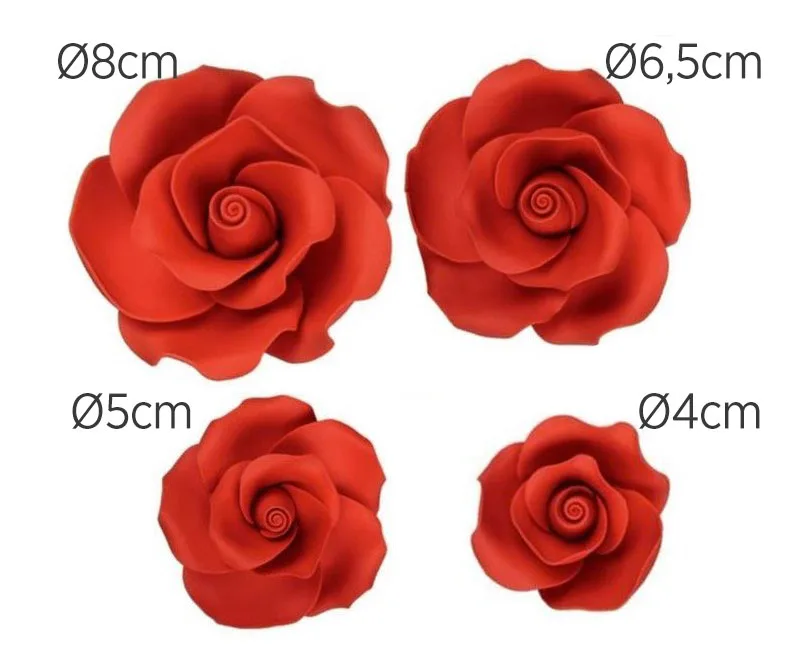 ROSA DI ZUCCHERO VARIE MISURE - immagine 2