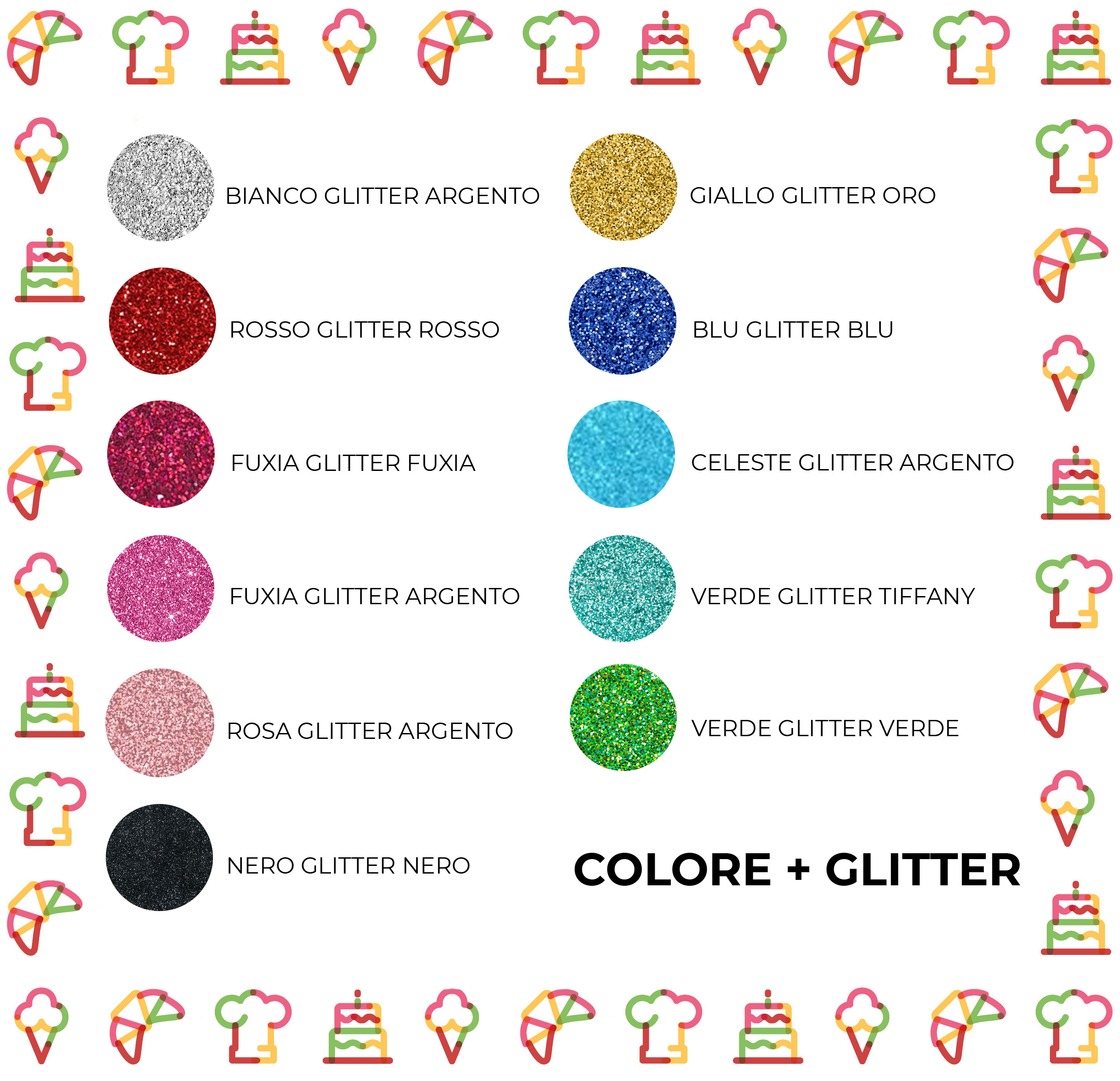 Nomi e Numeri in Polistirolo Personalizzati colorati con glitter
