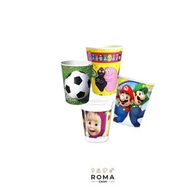BICCHIERI CON PERSONAGGI
