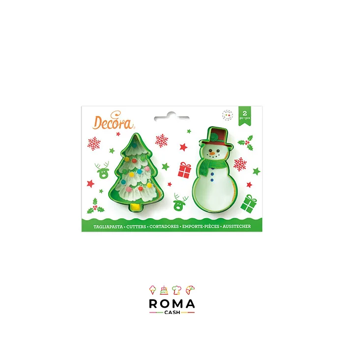 TAGLIAPASTA ALBERO NATALE E PUPAZZO PZ 2