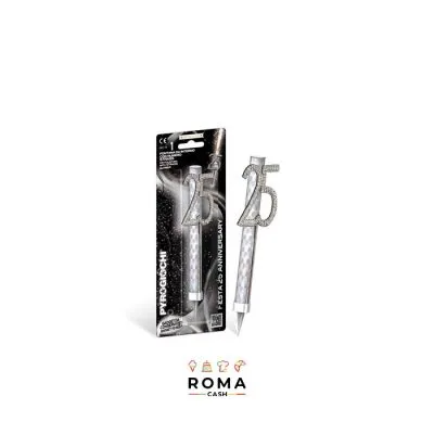 CANDELA SCINTILLANTE 25° ARGENTO PZ 1