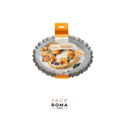 STAMPO CROSTATA OVALE SMERLATO CON FONDO RIMOVIBILE